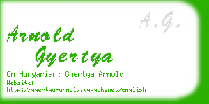 arnold gyertya business card